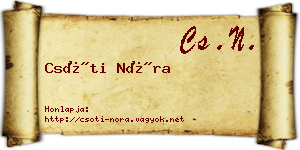 Csóti Nóra névjegykártya